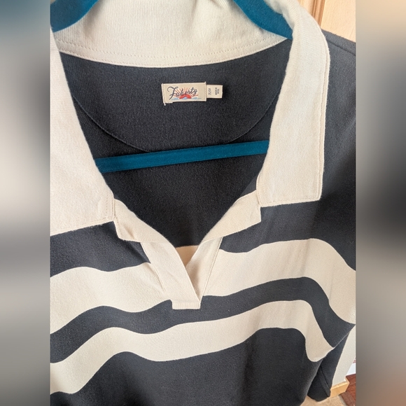 Faherty Navy and White Striped Polo Dress - Picture 5 of 10